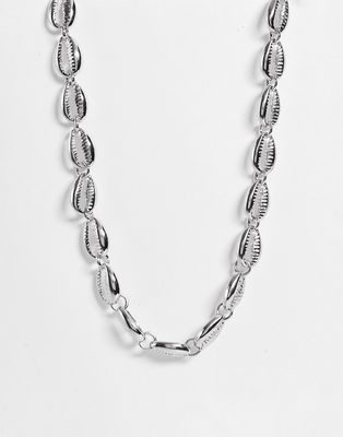 Reclaimed Vintage Inspired unisex metal shell necklace-Gold