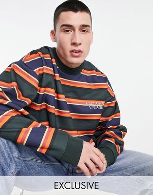 Reclaimed Vintage Inspired unisex stripe sweatshirt-Multi