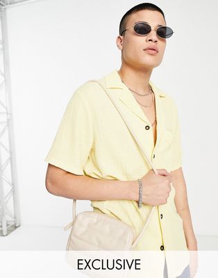 Reclaimed Vintage inspired yellow textured shirt