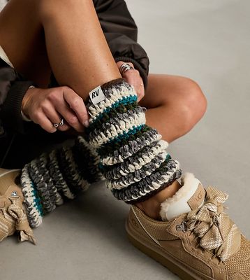 Reclaimed Vintage leg warmer in crochet-Multi