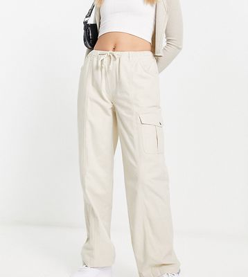 Reclaimed Vintage low rise cori cargo pants in ivory-Multi