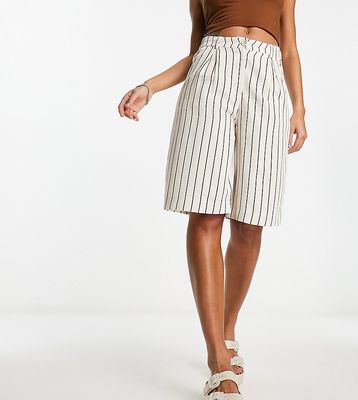 Reclaimed Vintage mensy shorts in linen stripe-Multi