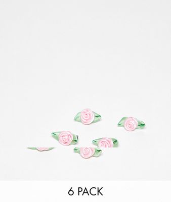 Reclaimed Vintage mini rose clip pack in pink
