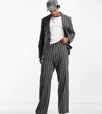 Reclaimed Vintage oversized straight leg pants in vintage stripe-Multi