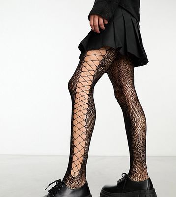 Reclaimed Vintage side cut out tights in black