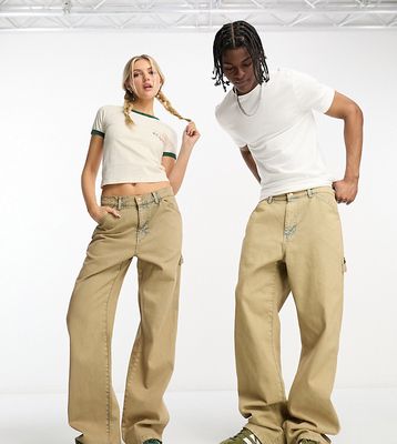 Reclaimed Vintage unisex baggy jeans in grunge wash-Neutral