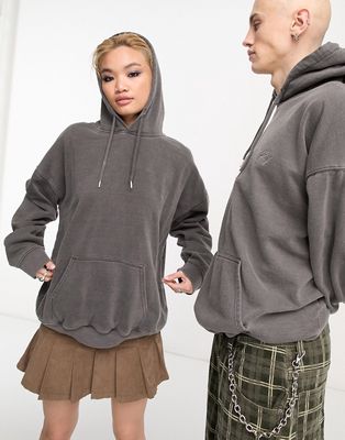 Reclaimed Vintage unisex basic hoodie in charcoal-Gray