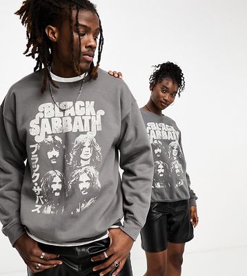 Reclaimed Vintage unisex Black Sabbath licensed sweatshirt in charcoal-Gray