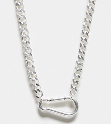 Reclaimed Vintage unisex carabiner chain necklace in silver
