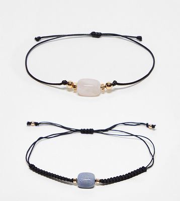 Reclaimed Vintage unisex cord bracelets and anklets with stones-Multi