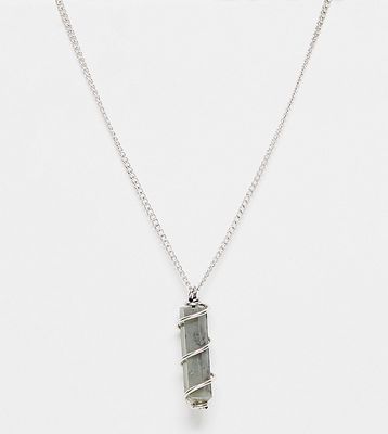 Reclaimed Vintage unisex shard wire pendant necklace-Silver