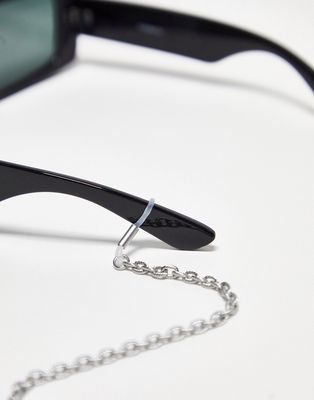 Reclaimed Vintage unisex stainless steel sunglass chain in silver