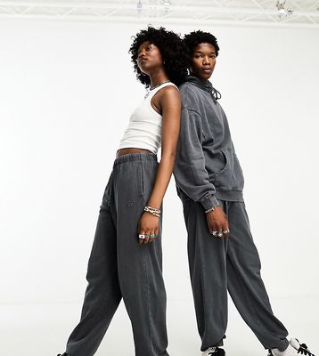 Reclaimed Vintage unisex sweatpants in washed charcoal - part of a set-Gray
