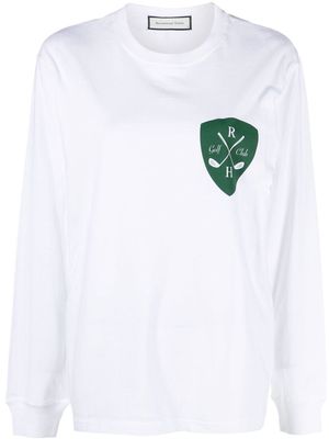 Recreational Habits logo-print long-sleeved T-shirt - WHITE