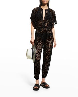 Rectangle Jog Semi-Sheer Jumpsuit