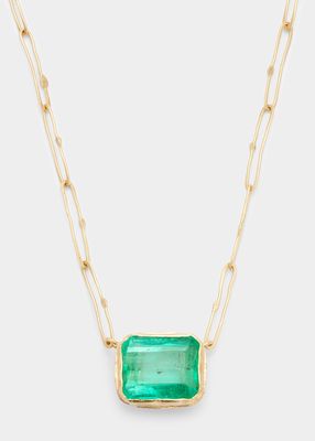 Rectangular Colombian Emerald Echo Necklace