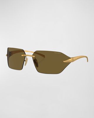 Rectangular Metal Sunglasses