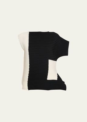Rectilinear Asymmetric Ribbed Sweater