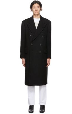 Recto Black Double-Breasted Coat