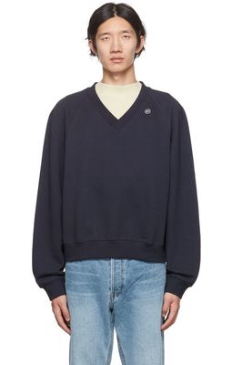 Recto Navy V-Neck Sweater