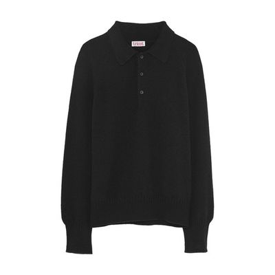 Recycled cashmere polo sweater