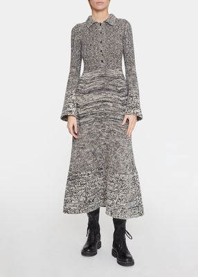 Recycled Cashmere Tweed Knit Dress