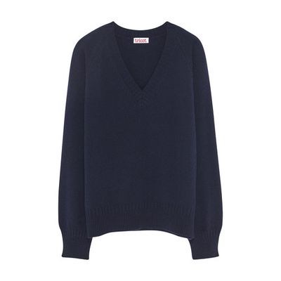 Recycled cashmere V-neck sweater