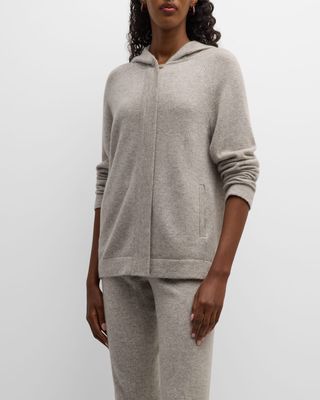 Recycled Cashmere Zip-Front Hoodie