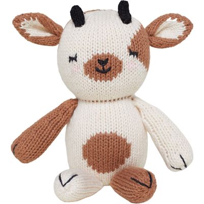 reD & oLive Baby Goat Stuffed Animal in White/Almond 