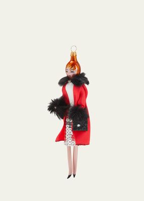 Red Coat Fashionista Christmas Ornament