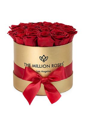 Red Roses In Classic Gold Box