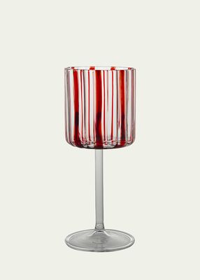 Red Stripe Wine Glass, 6.75 oz.