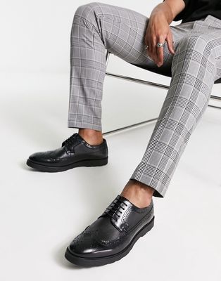 Red Tape Brogues In Black Leather