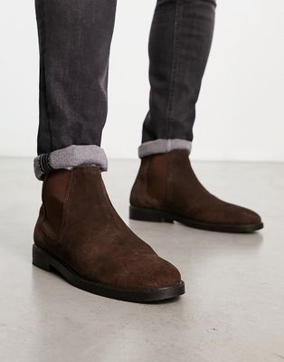 Red Tape casual suede chelsea boots in brown