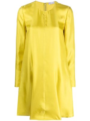 RED Valentino A-line silk-twill minidress - Yellow
