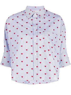 RED Valentino all-over hearts-print shirt - Blue