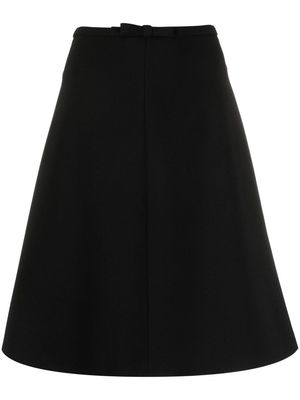 RED Valentino bow detail A-line skirt - Black
