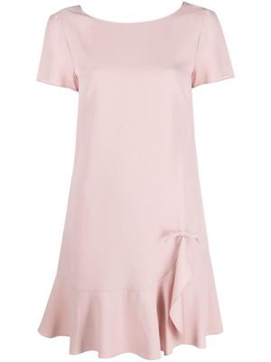 RED Valentino bow-detail crepe minidress - Pink