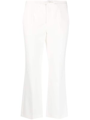 RED Valentino bow-detail cropped trousers - White