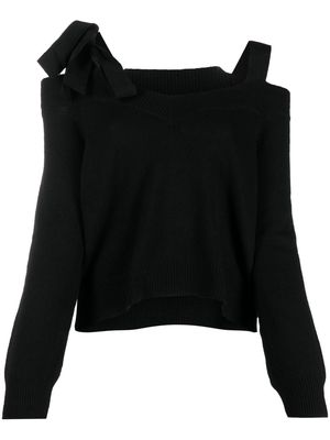 RED Valentino bow-detail long-sleeve top - Black
