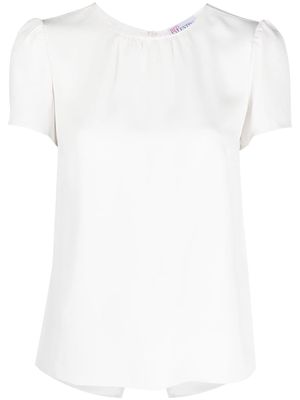 RED Valentino bow-detail ruched blouse - White