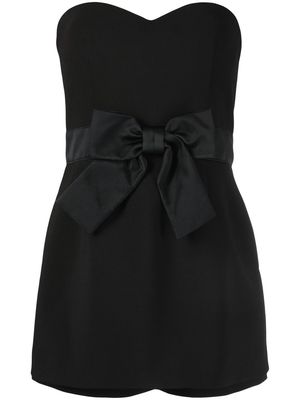 RED Valentino bow-detail strapless playsuit - Black