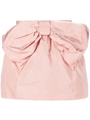 RED Valentino bow-detail taffeta mini skirt - Pink