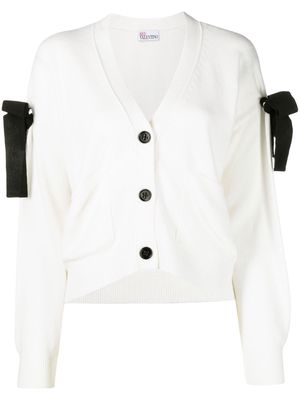 RED Valentino bow-embellished cardigan - Neutrals