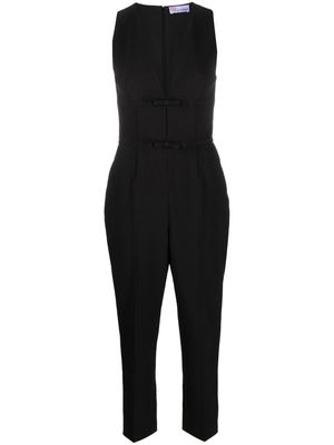 RED Valentino bow-embellished cropped jumpsuit - Black