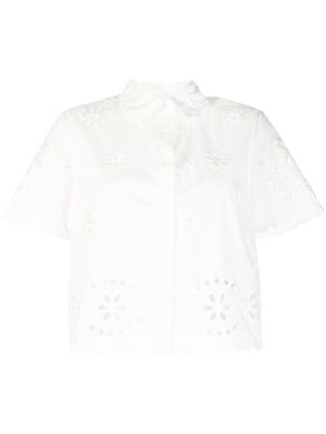 RED Valentino broderie anglaise cropped shirt - White