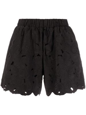 RED Valentino butterfly cut-out taffeta shorts - Black