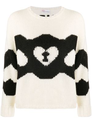 RED Valentino Chains and Padlocks motif knitted jumper - Neutrals