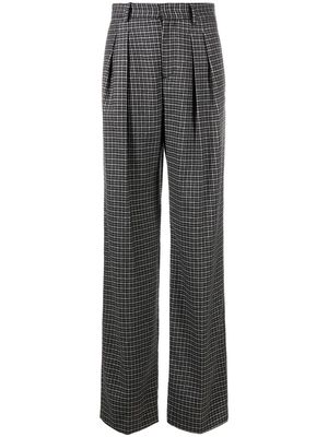 RED Valentino check-pattern wide-leg trousers - Black