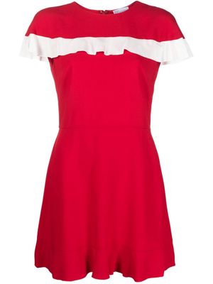 RED Valentino contrast-ruffle flared dress
